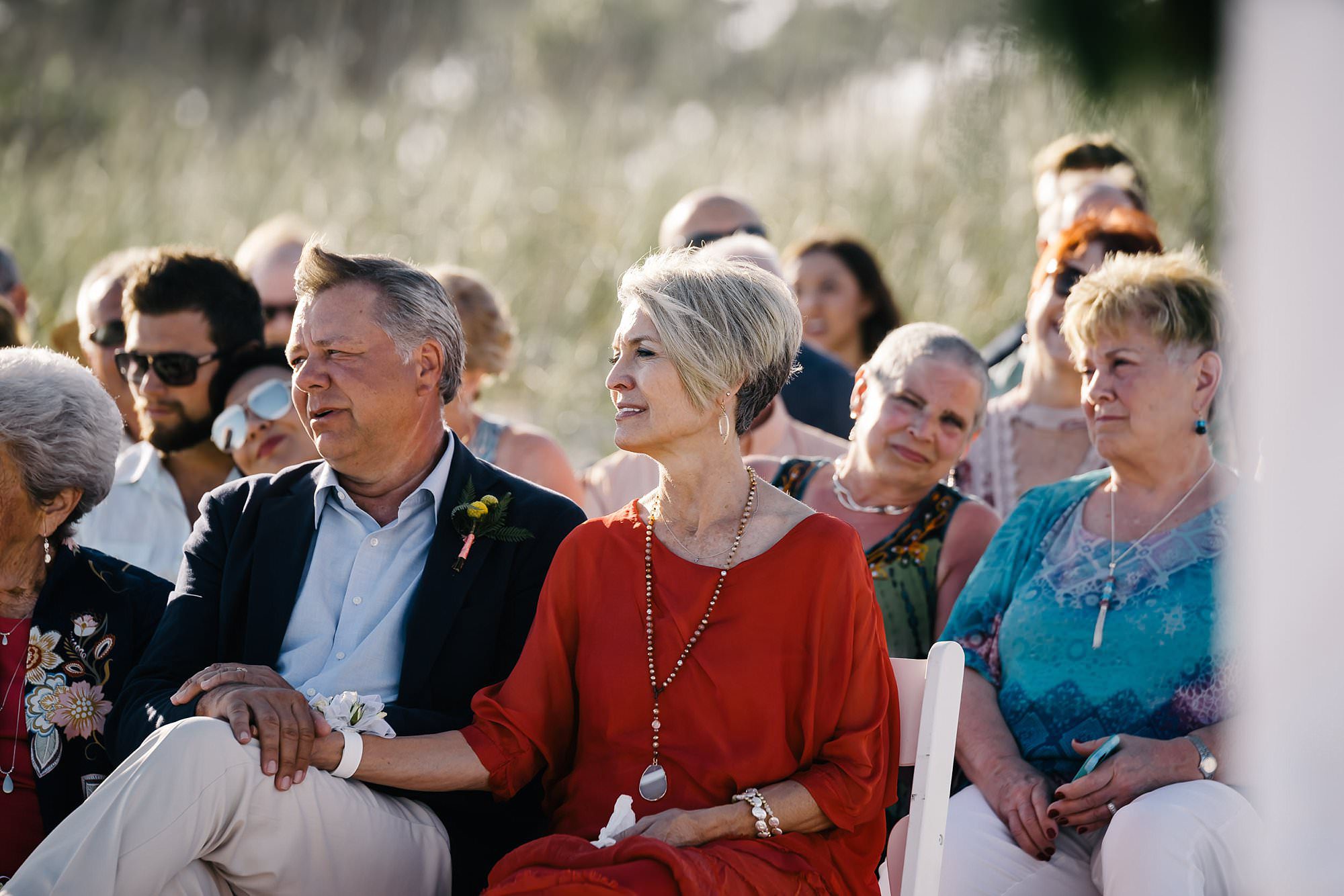 Parents at beach ceremony on St George Island Fl