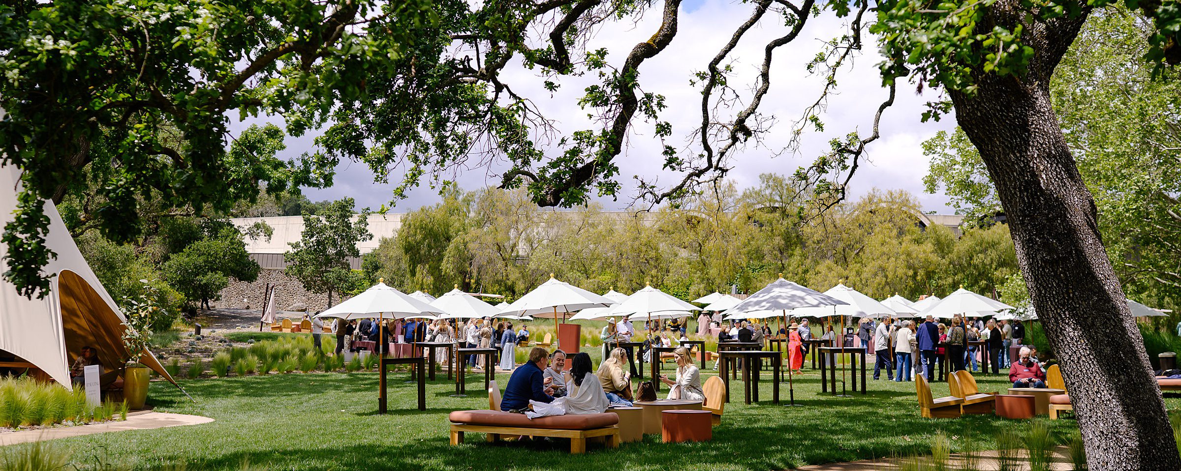 Guests relax on the lawn at Chandon while celebrating at the annual Taste of Yountville